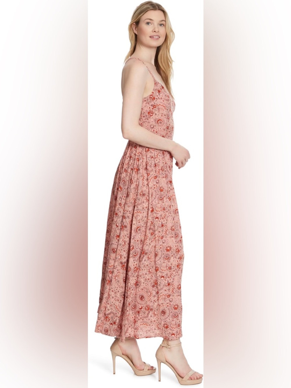 Jessica Simpson Dusty Coral Pink Printed Dress
